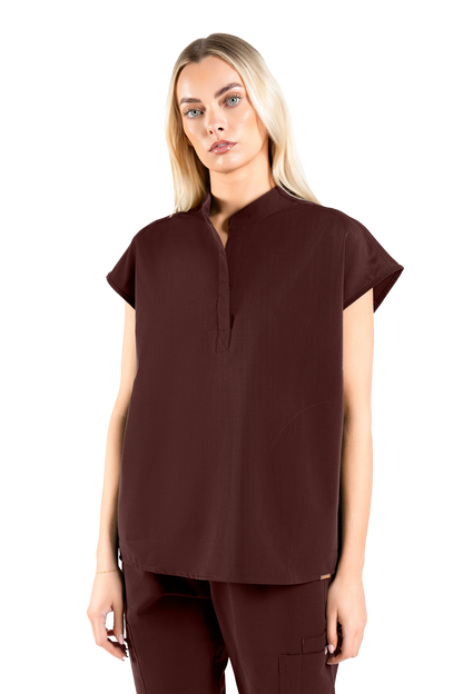 Mandarin Womens Collar Scrub Top