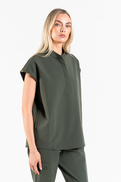 Mandarin Womens Collar Scrub Top