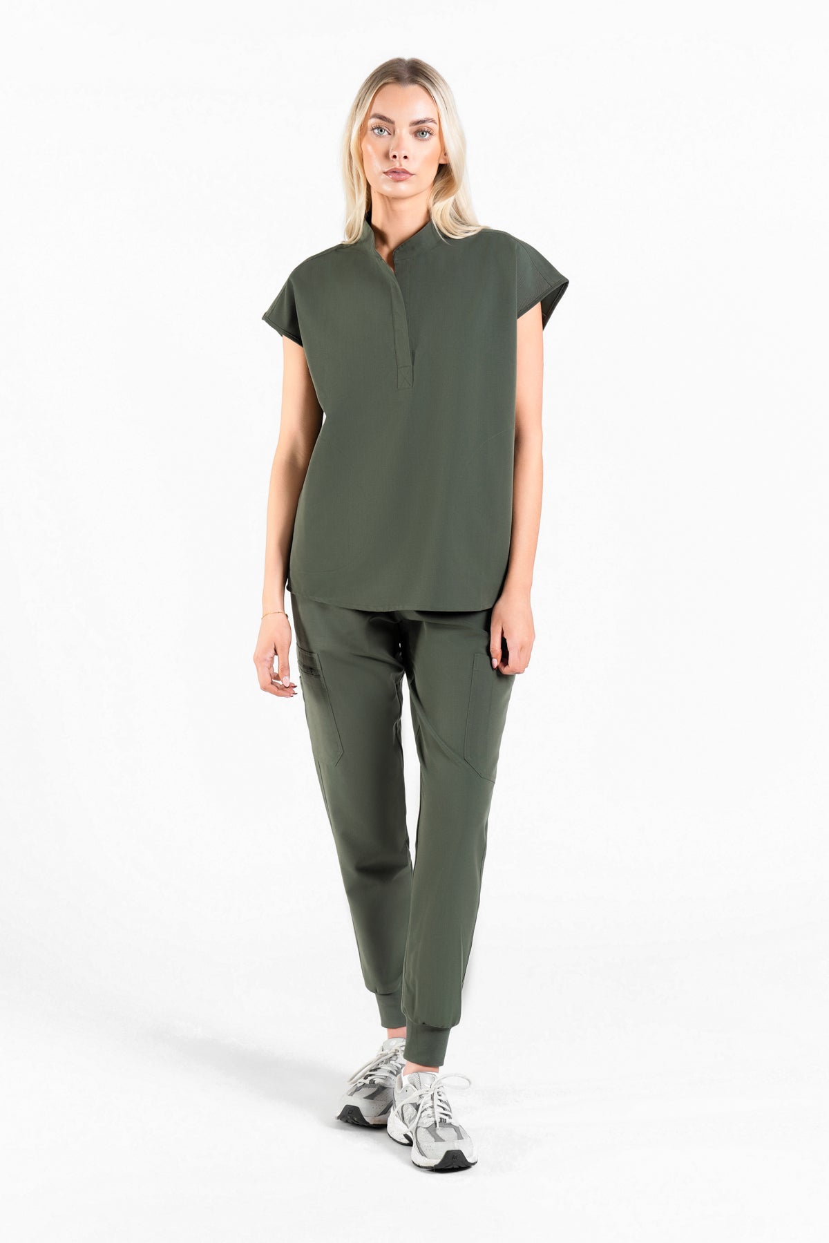 Mandarin Womens Collar Scrub Top