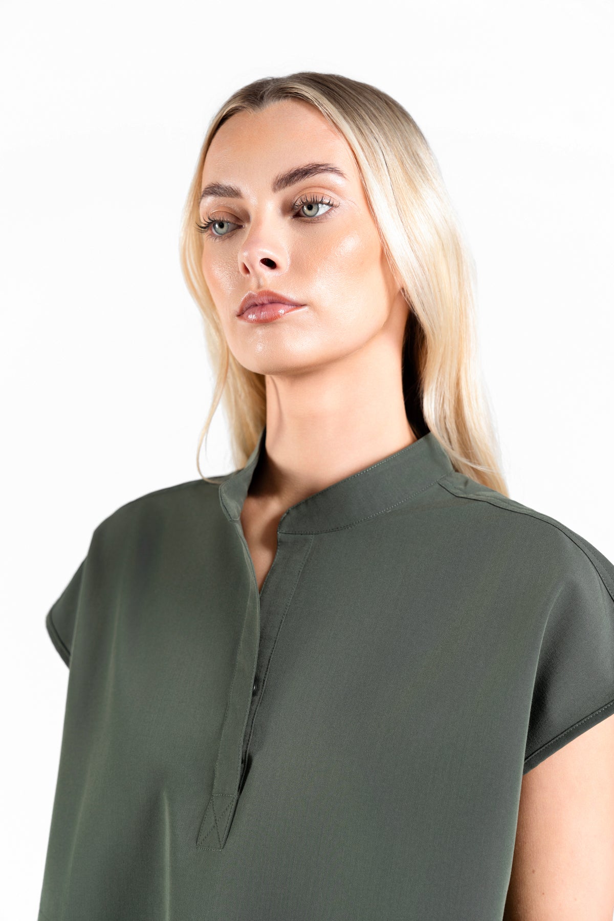 Mandarin Womens Collar Scrub Top