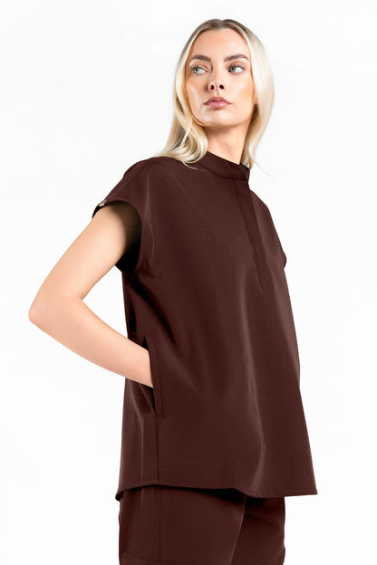 Mandarin Womens Collar Scrub Top