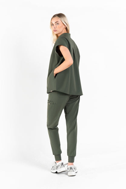 Mandarin Womens Collar Scrub Top