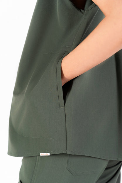 Mandarin Womens Collar Scrub Top