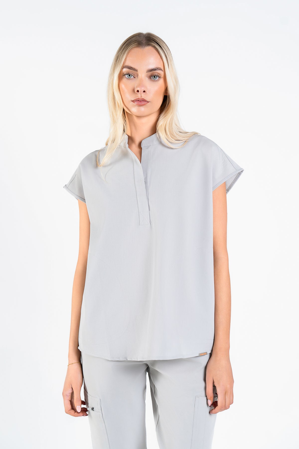 Mandarin Womens Collar Scrub Top