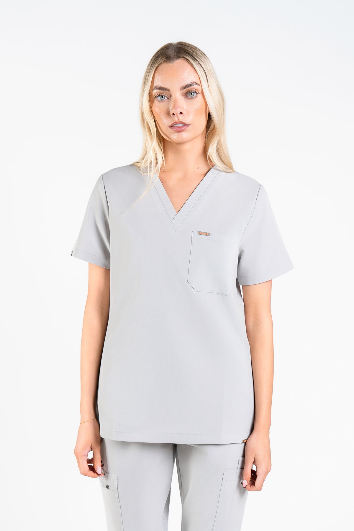 Kaizen V Neck One Pocket Scrub Top Womens