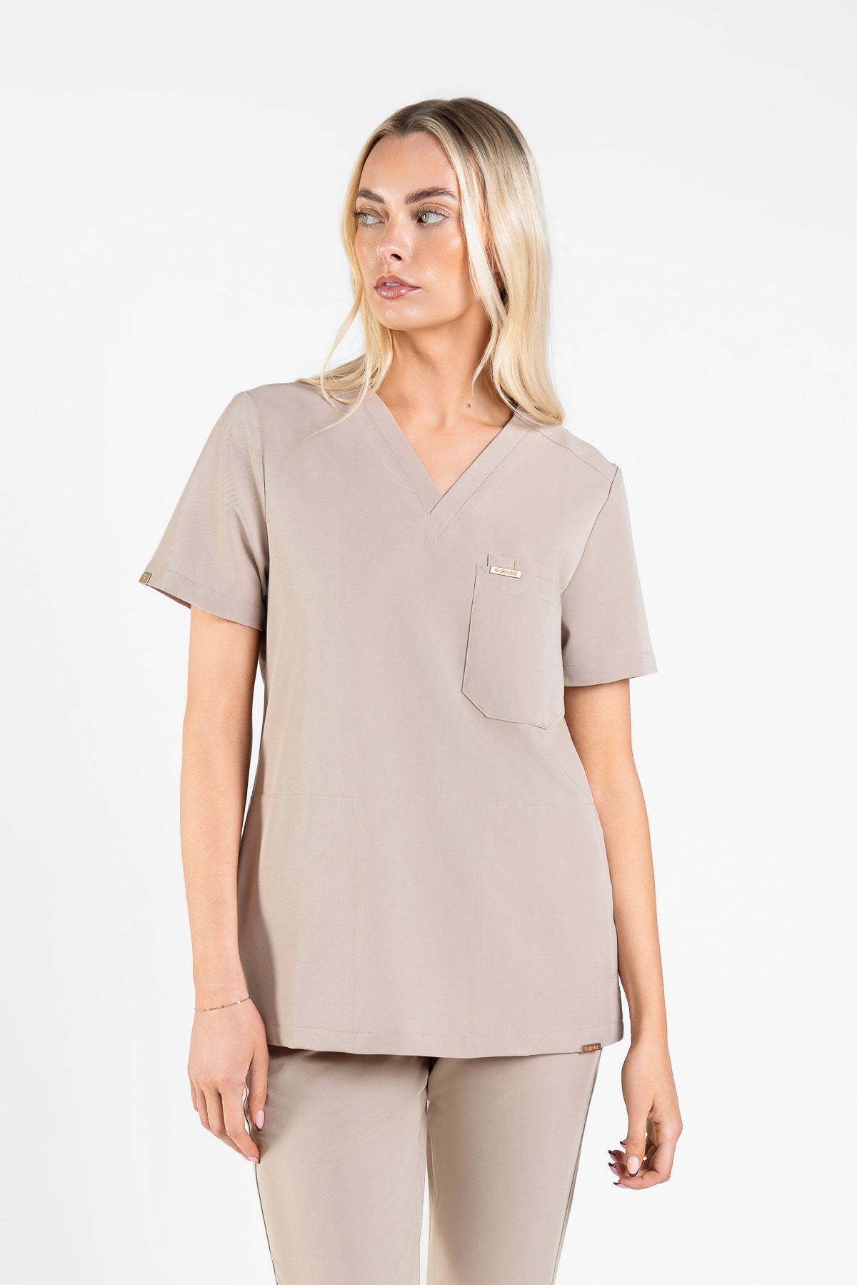 Tasca Women's V Neck Four pockets Scrub With Invisible Side Pockets