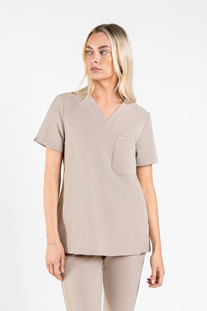 Tasca Women's V Neck Four pockets Scrub With Invisible Side Pockets