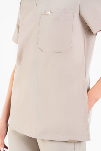 Tasca Women's V Neck Four pockets Scrub With Invisible Side Pockets