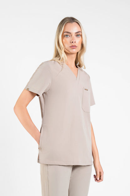 Tasca Women's V Neck Four pockets Scrub With Invisible Side Pockets