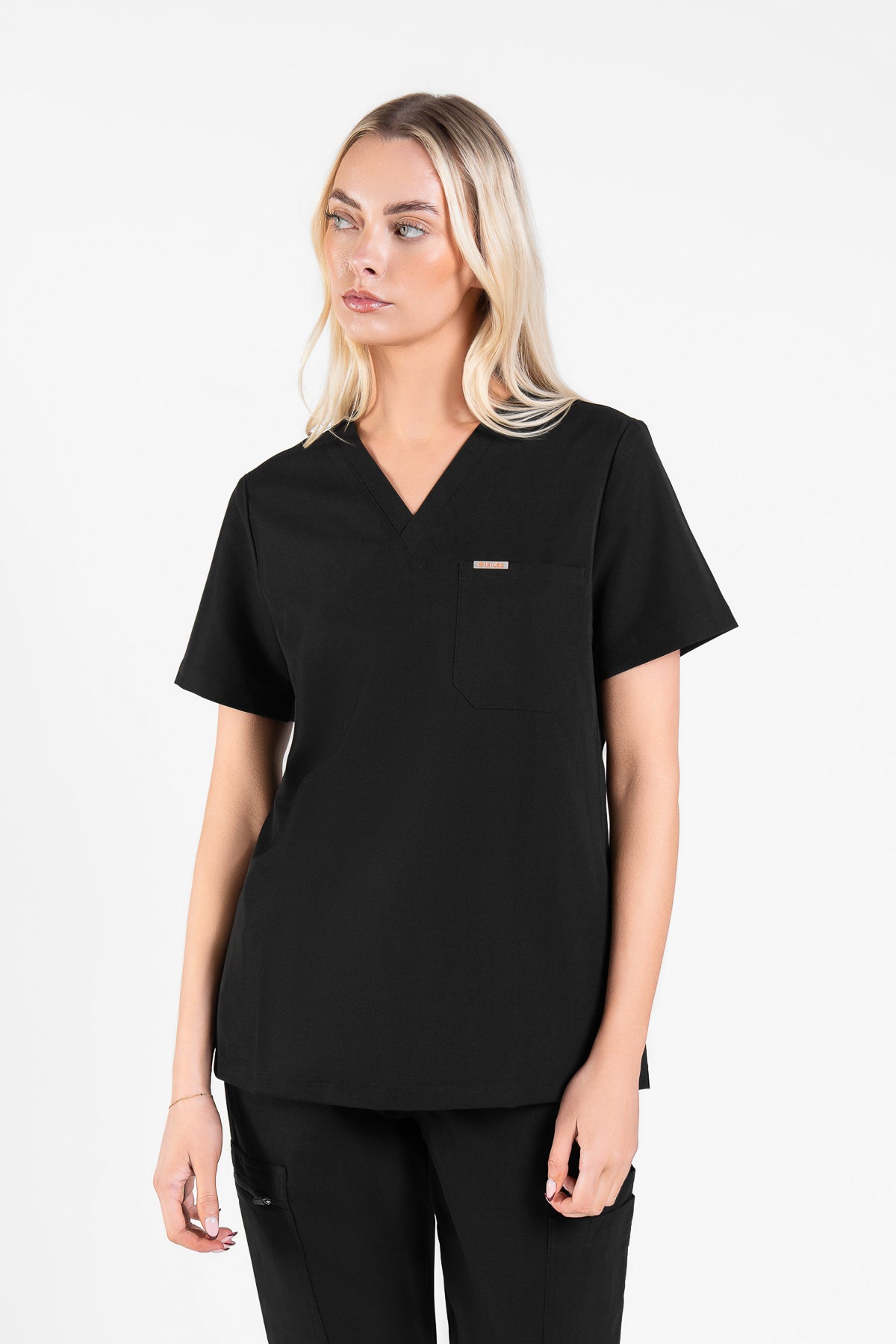 Kaizen V Neck One Pocket Scrub Top Womens