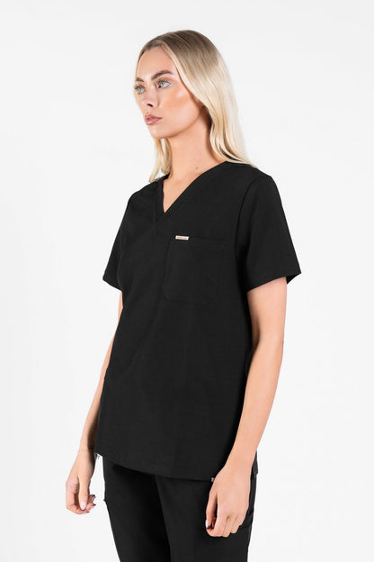 Kaizen V Neck One Pocket Scrub Top Womens