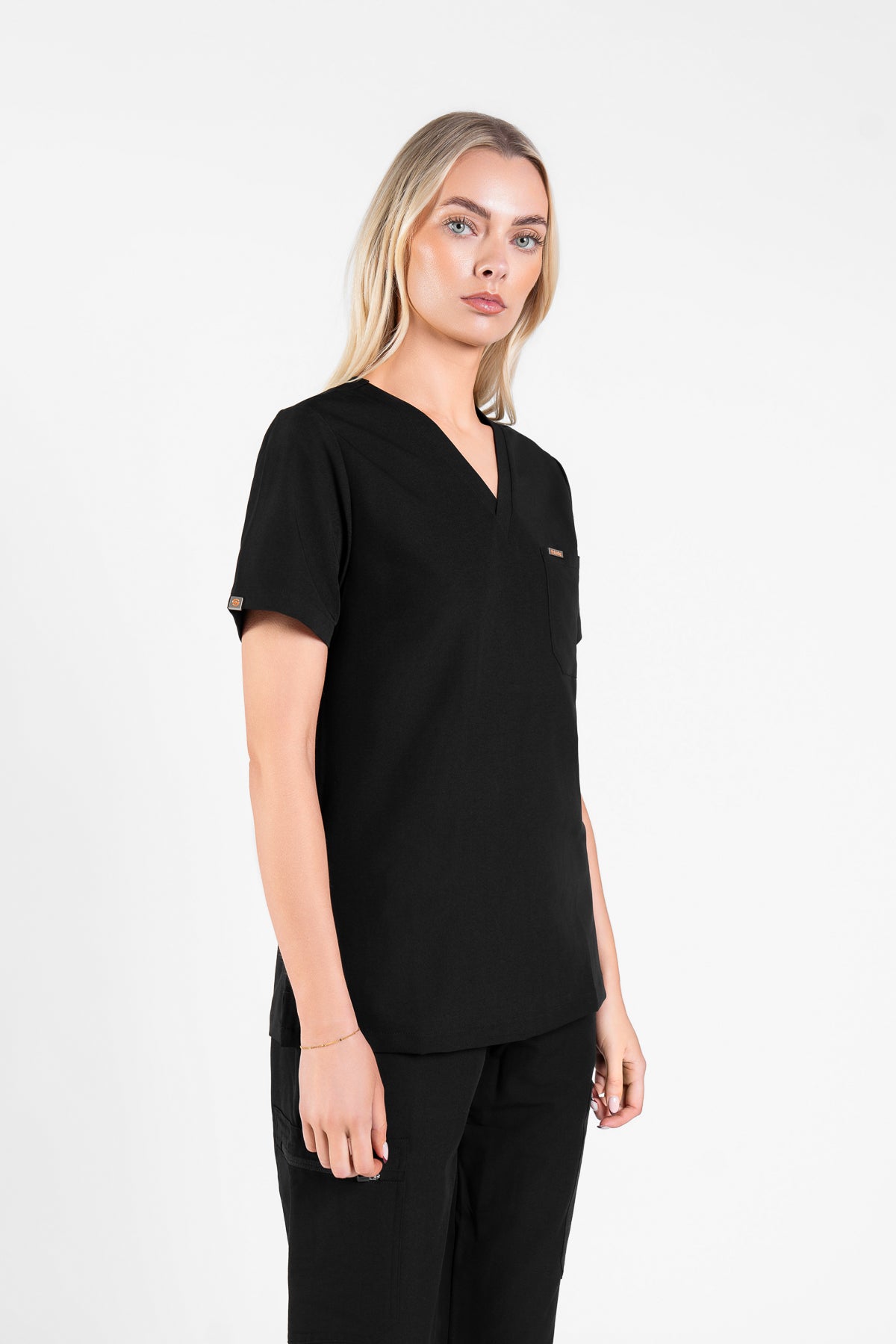 Kaizen V Neck One Pocket Scrub Top Womens
