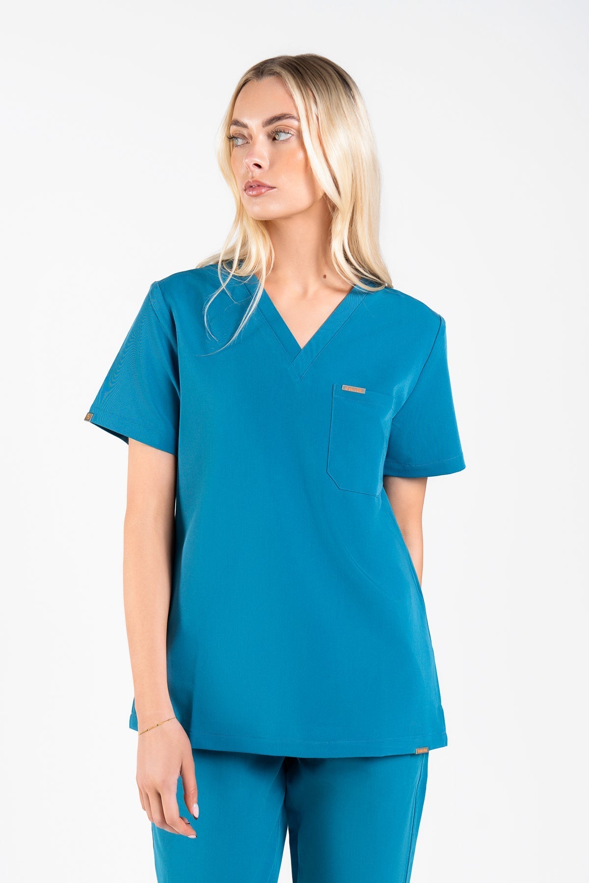 Kaizen V Neck One Pocket Scrub Top Womens