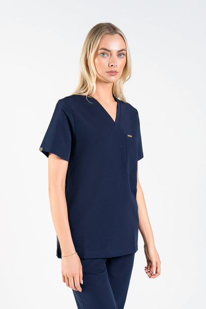 Kaizen V Neck One Pocket Scrub Top Womens