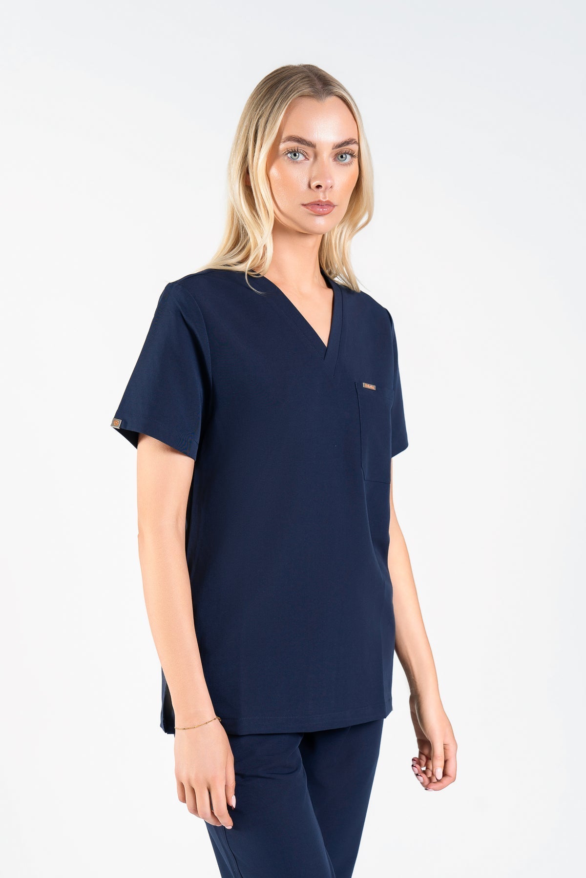 Kaizen V Neck One Pocket Scrub Top Womens
