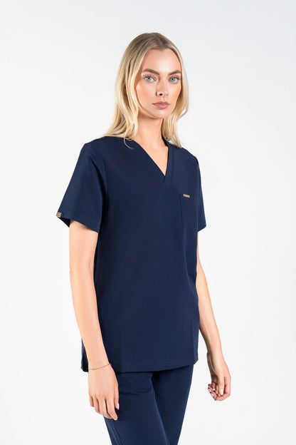 Kaizen V Neck One Pocket Scrub Top Womens