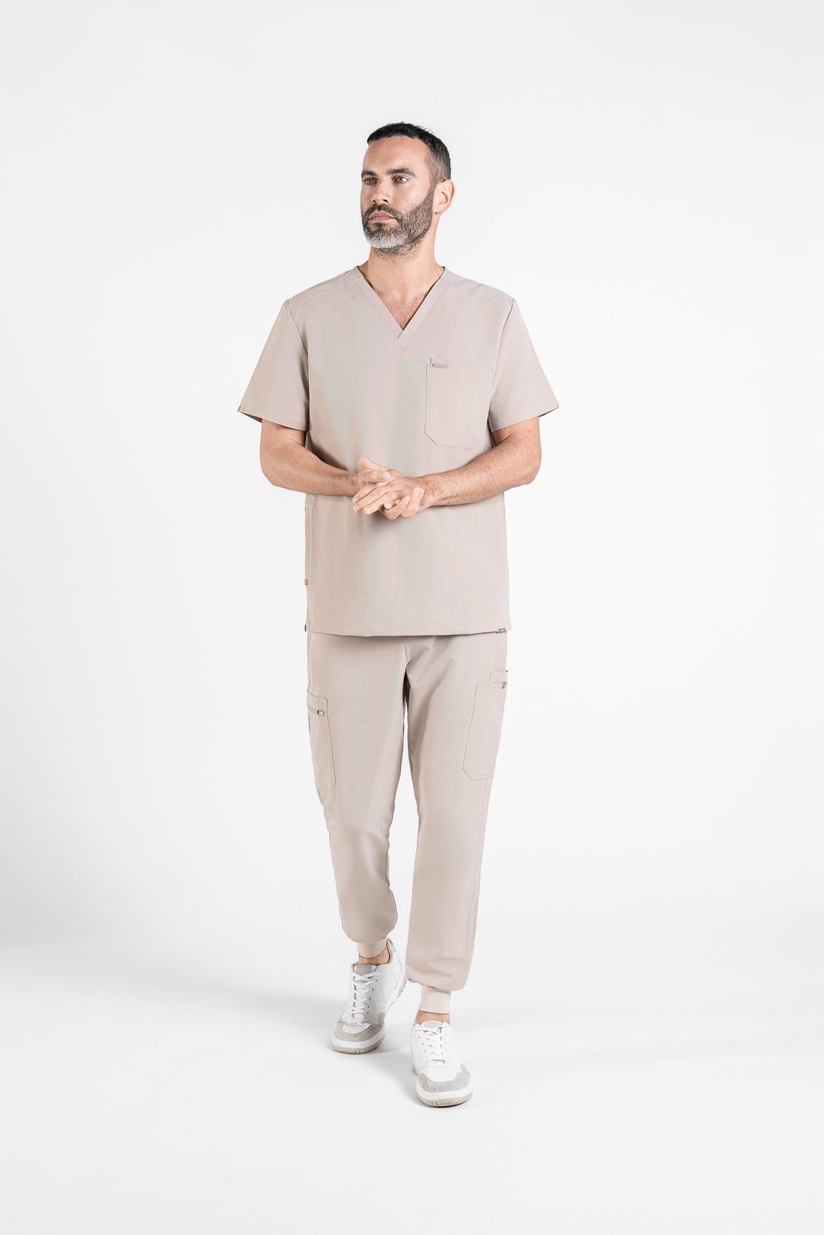 Tasca Men's V Neck Four pockets Scrub With Invisible Side Pockets