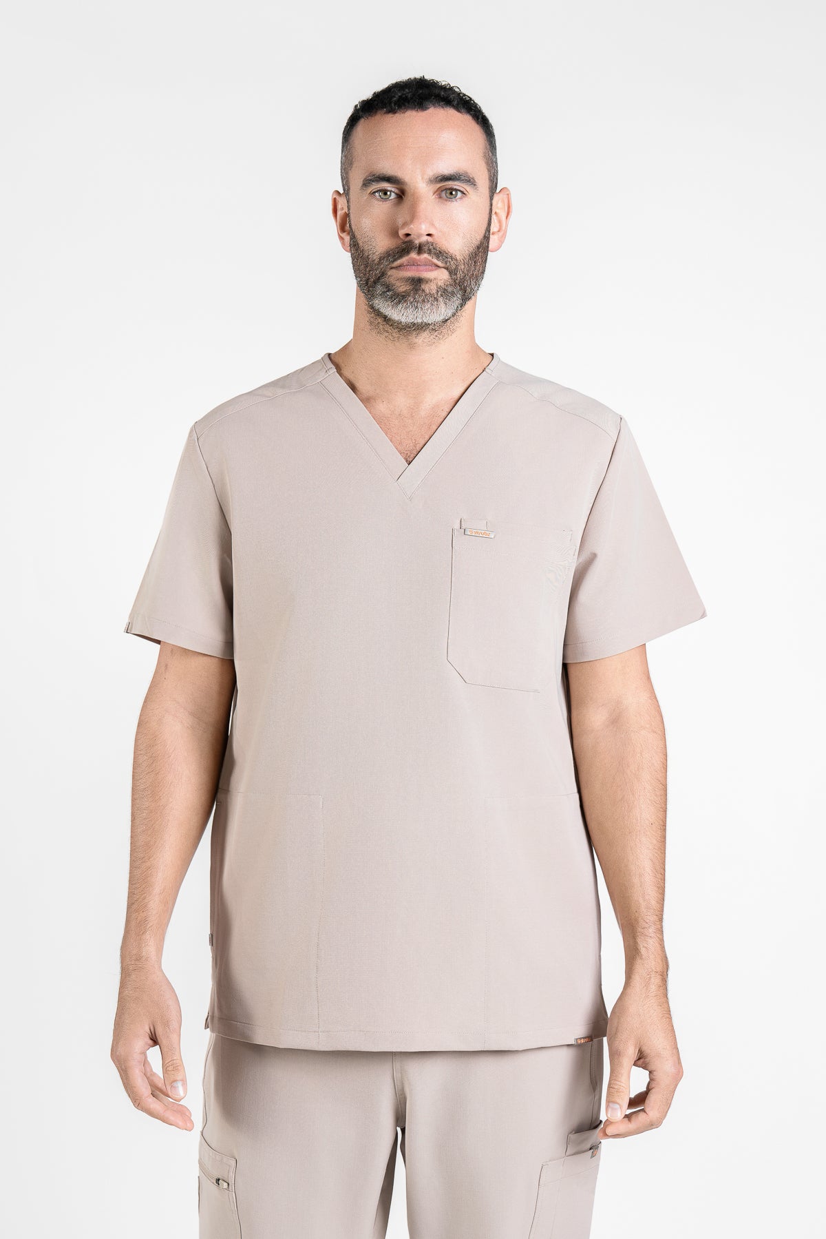 Tasca Men's V Neck Four pockets Scrub With Invisible Side Pockets