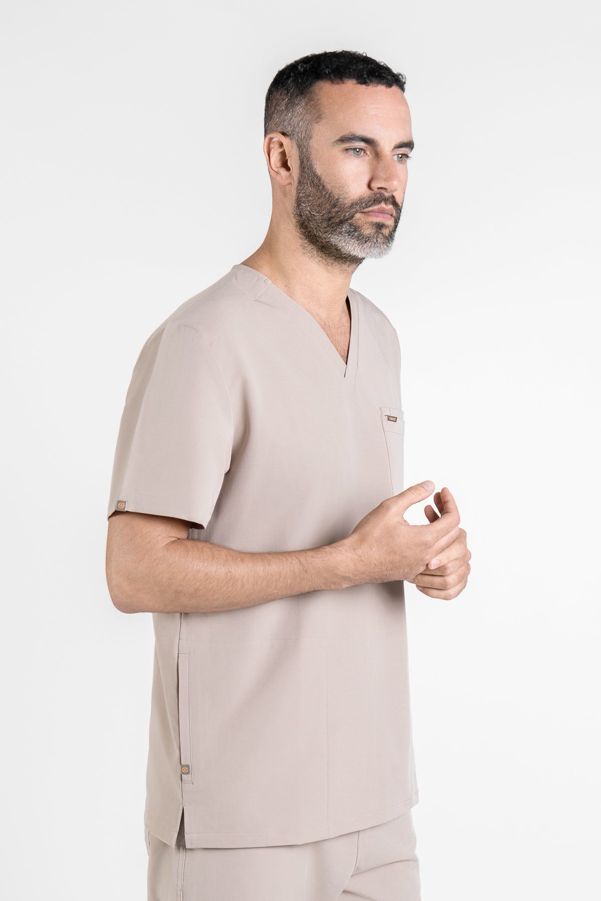 Tasca Men's V Neck Four pockets Scrub With Invisible Side Pockets
