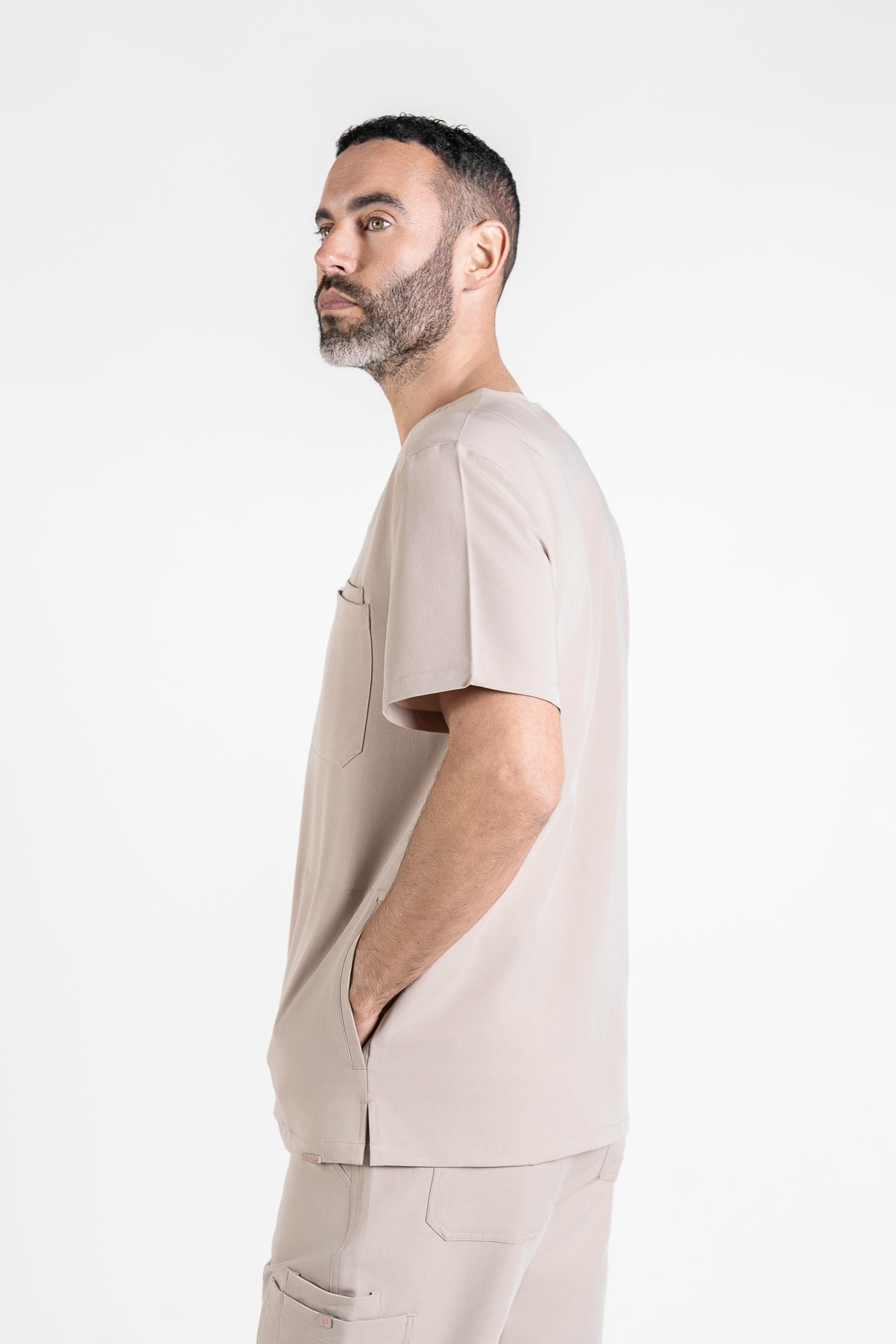Tasca Men's V Neck Four pockets Scrub With Invisible Side Pockets