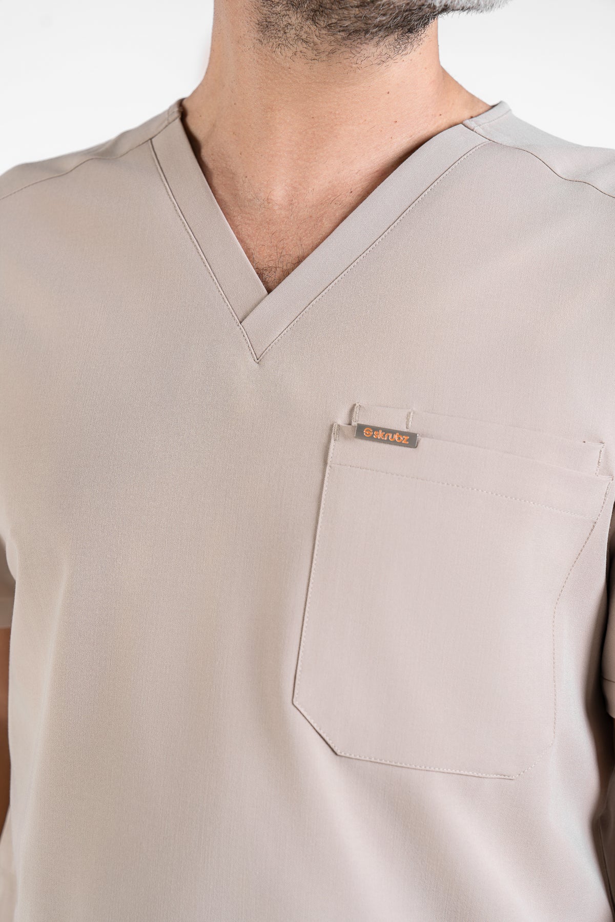 Tasca Men's V Neck Four pockets Scrub With Invisible Side Pockets