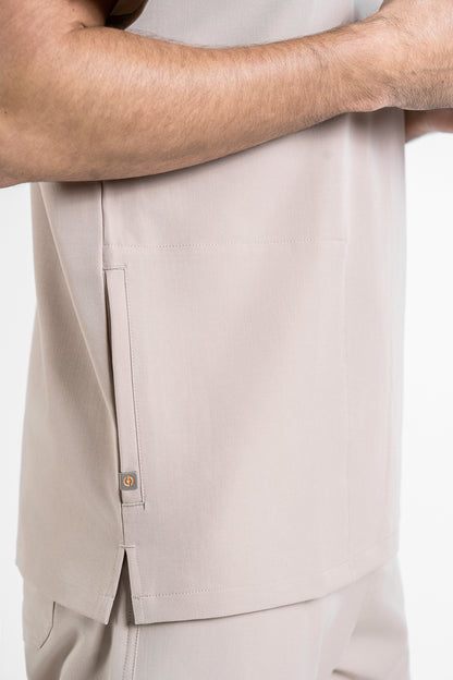 Tasca Men's V Neck Four pockets Scrub With Invisible Side Pockets