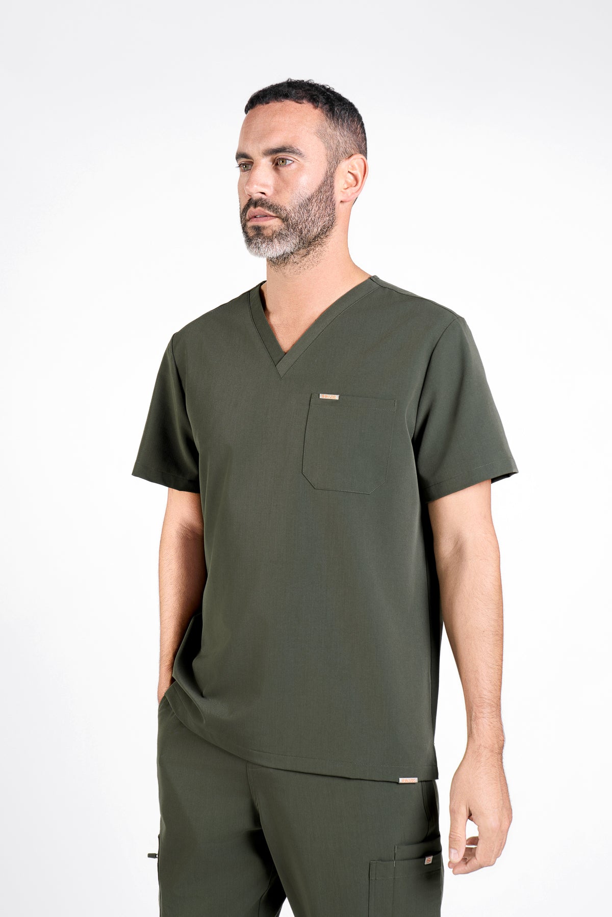 Kaizen V Neck One Pocket Scrub Top Mens