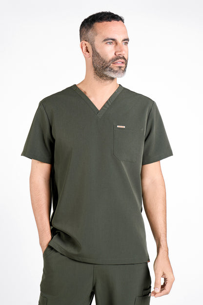 Kaizen V Neck One Pocket Scrub Top Mens