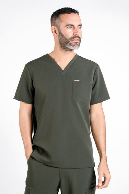 Kaizen V Neck One Pocket Scrub Top Mens