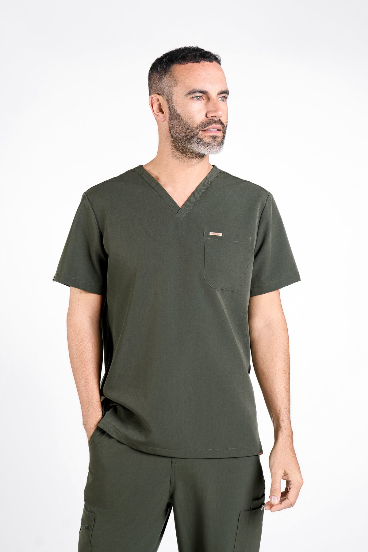 Kaizen V Neck One Pocket Scrub Top Mens