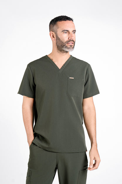 Kaizen V Neck One Pocket Scrub Top Mens