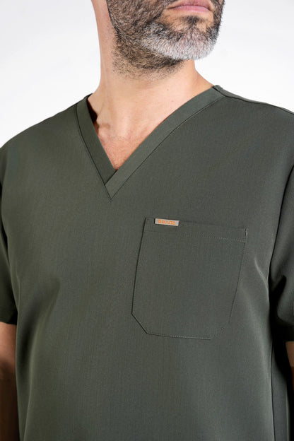 Kaizen V Neck One Pocket Scrub Top Mens