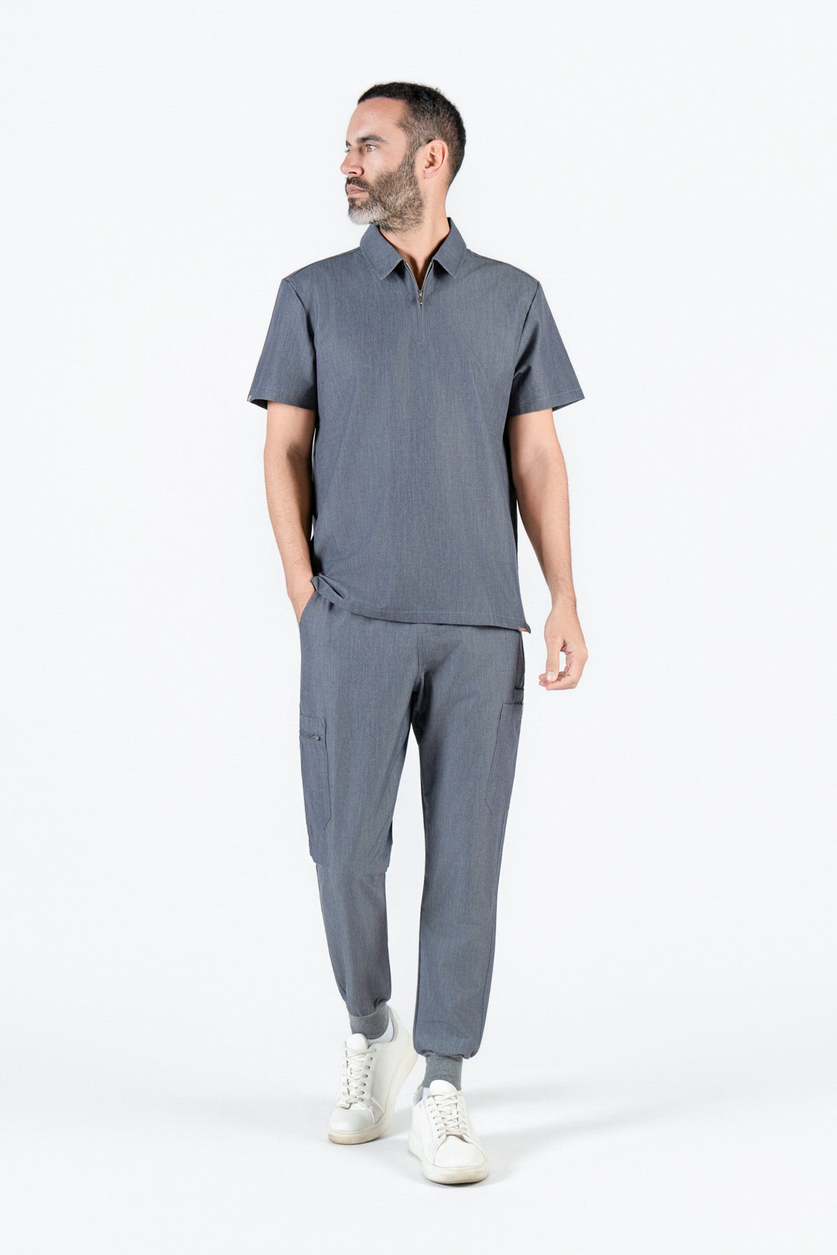 Kiro Zip Neck Polo Scrub Mens NewGen