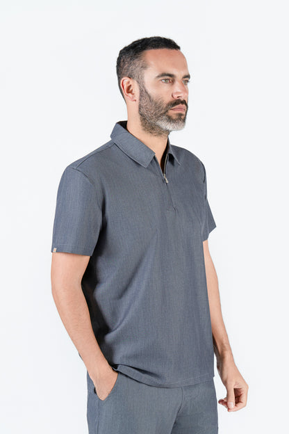 Kiro Zip Neck Polo Scrub Mens NewGen