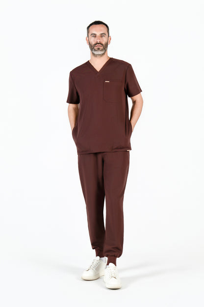 Tasca Men's V Neck Four pockets Scrub With Invisible Side Pockets