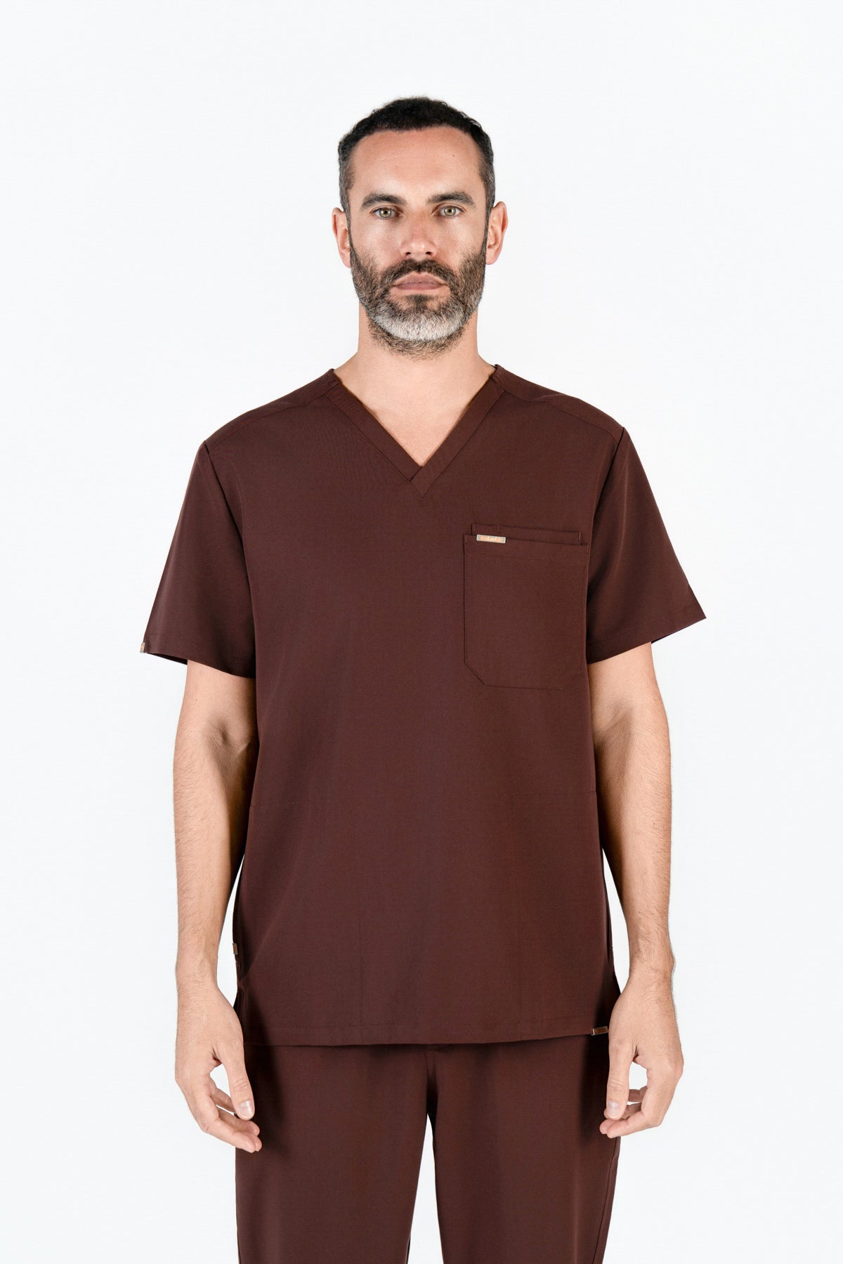 Tasca Men's V Neck Four pockets Scrub With Invisible Side Pockets