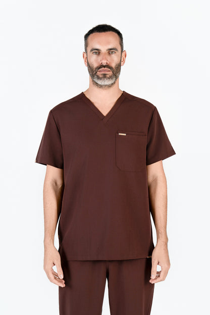 Tasca Men's V Neck Four pockets Scrub With Invisible Side Pockets