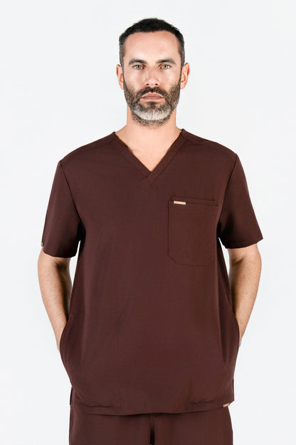 Tasca Men's V Neck Four pockets Scrub With Invisible Side Pockets