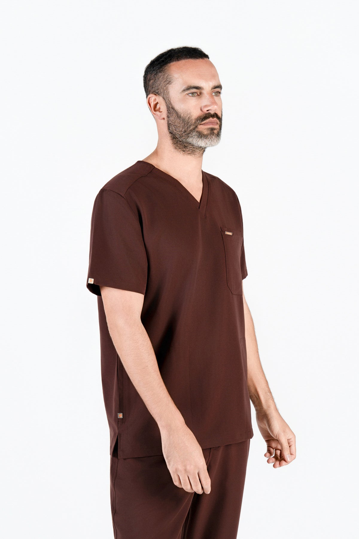 Tasca Men's V Neck Four pockets Scrub With Invisible Side Pockets