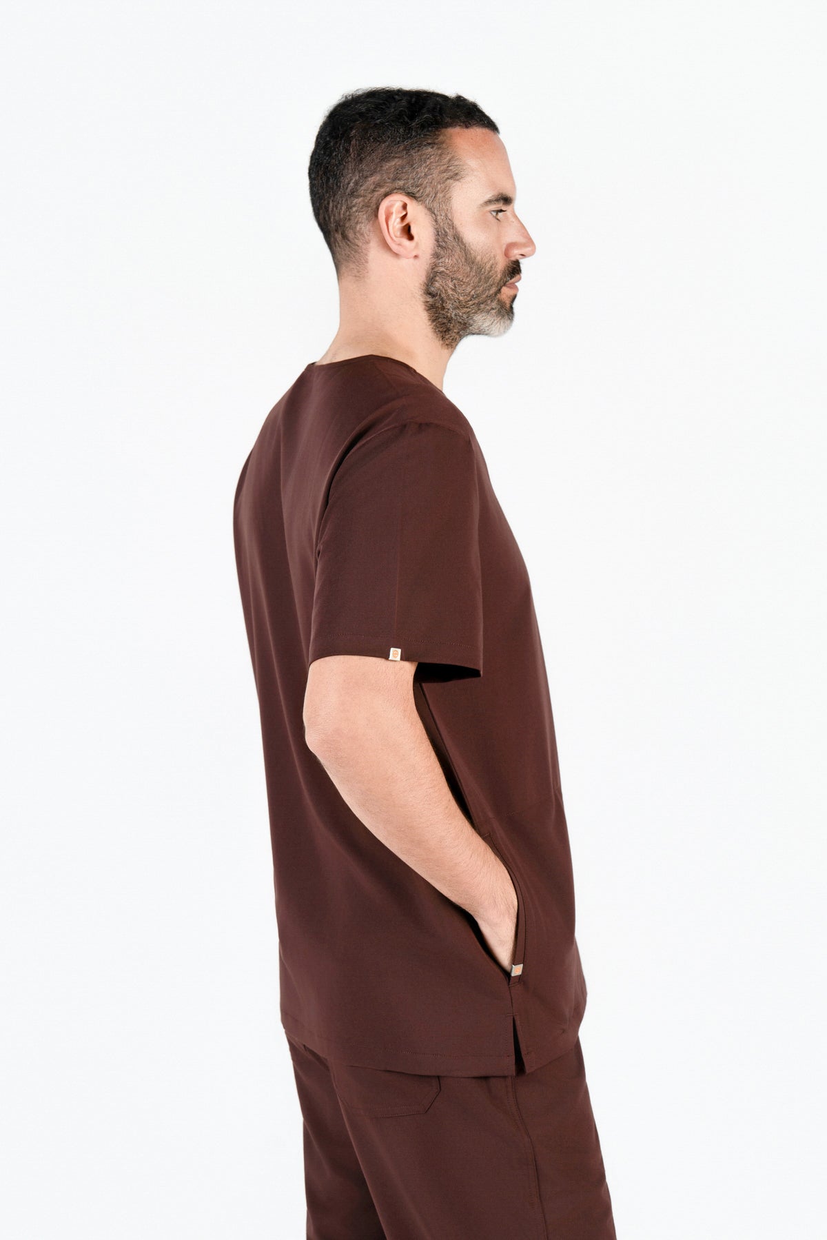 Tasca Men's V Neck Four pockets Scrub With Invisible Side Pockets