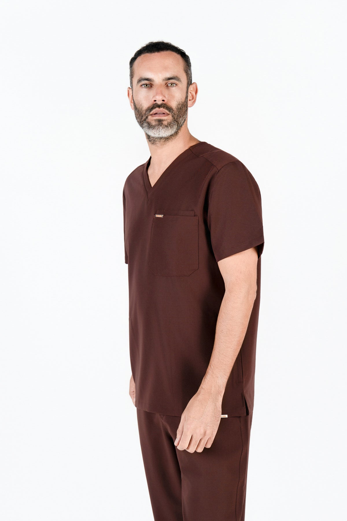 Tasca Men's V Neck Four pockets Scrub With Invisible Side Pockets