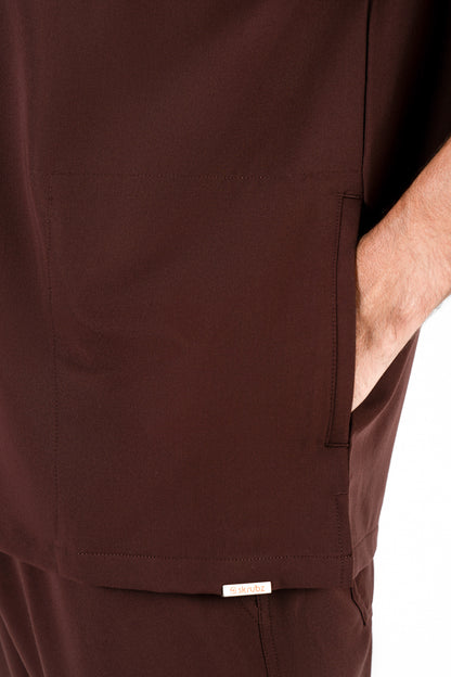 Tasca Men's V Neck Four pockets Scrub With Invisible Side Pockets