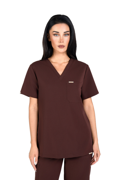 Kaizen V Neck One Pocket Scrub Top Womens