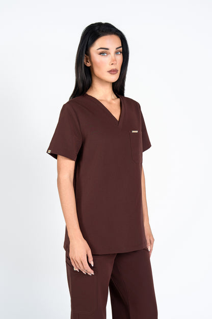 Kaizen V Neck One Pocket Scrub Top Womens