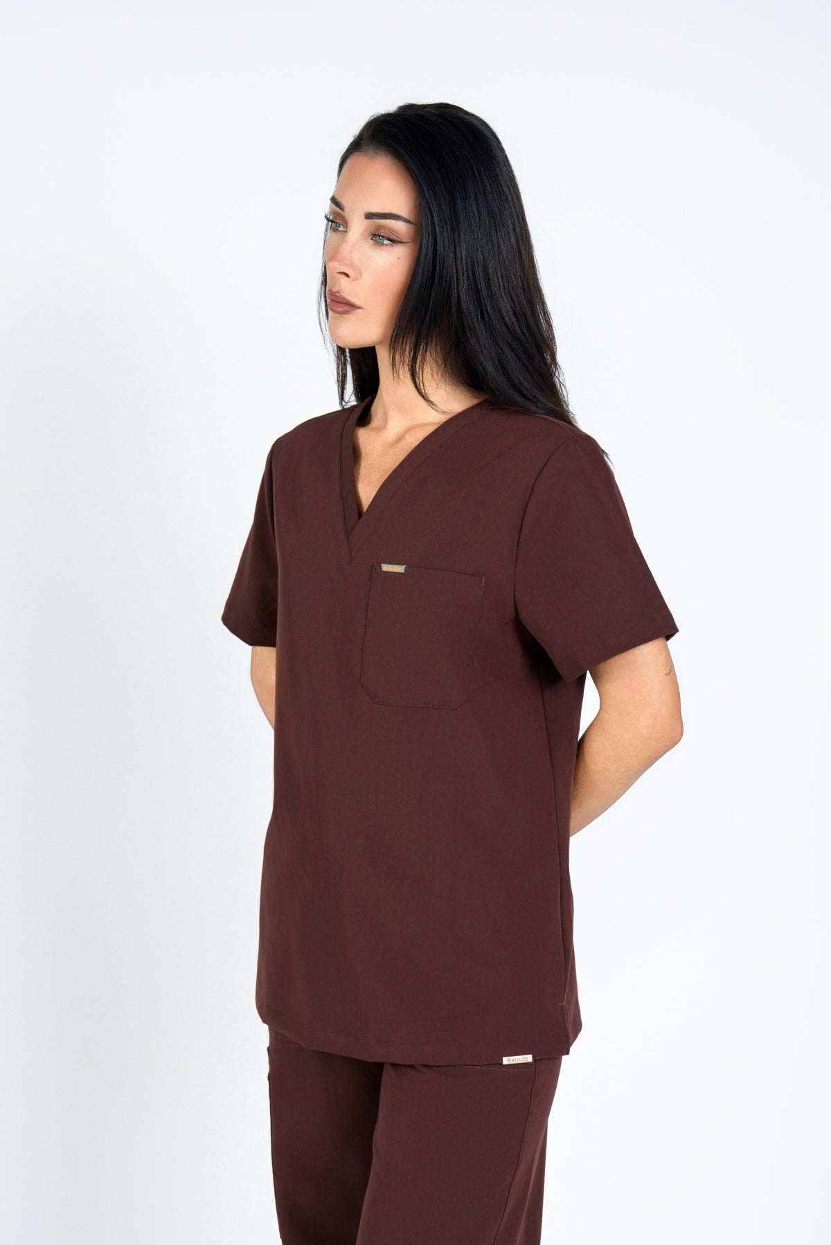 Kaizen V Neck One Pocket Scrub Top Womens
