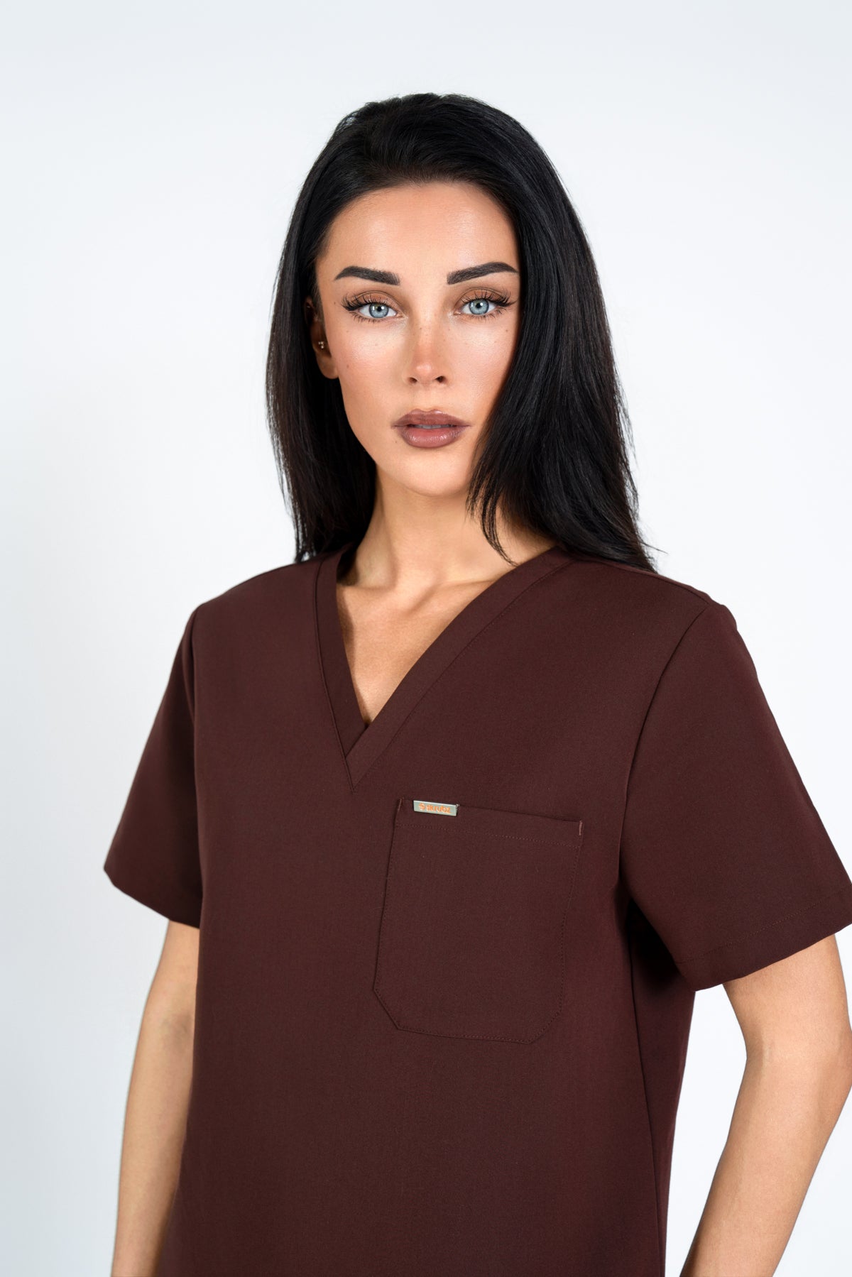 Kaizen V Neck One Pocket Scrub Top Womens