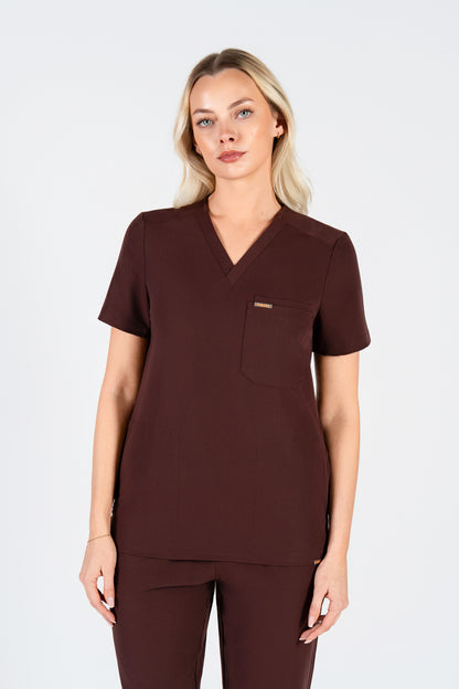 Tasca Women's V Neck Four pockets Scrub With Invisible Side Pockets