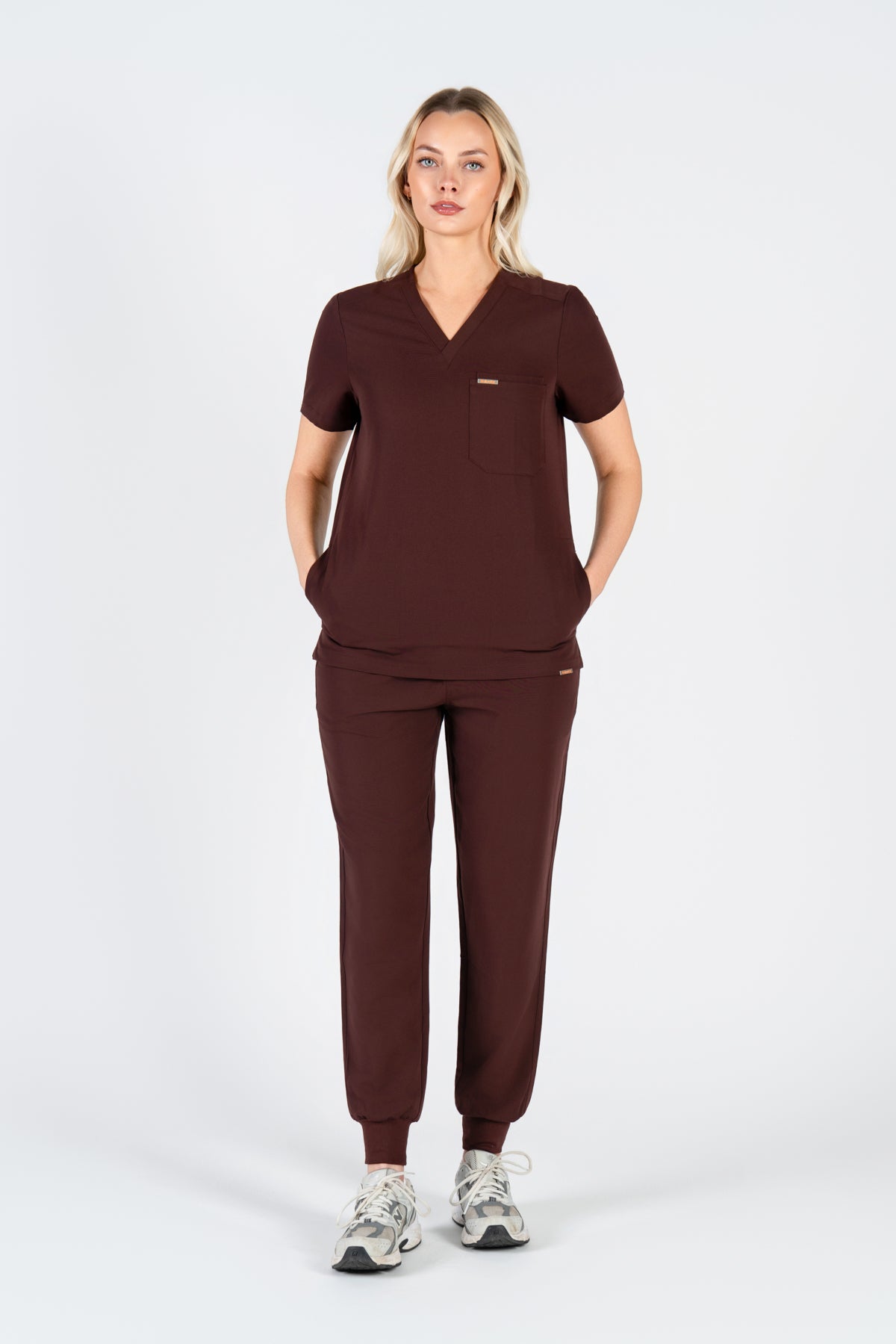 Tasca Women's V Neck Four pockets Scrub With Invisible Side Pockets