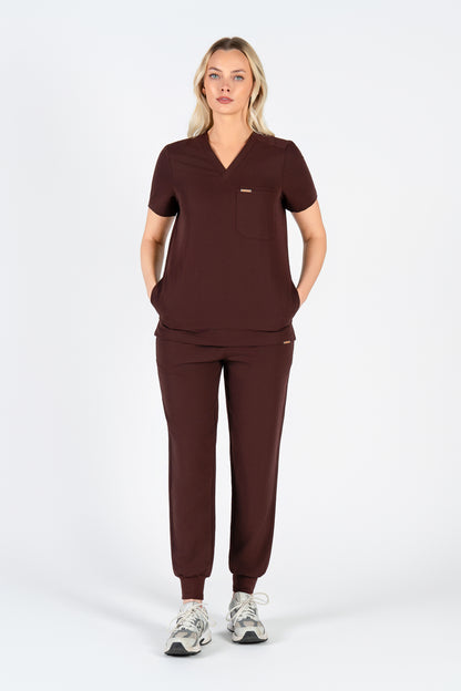Tasca Women's V Neck Four pockets Scrub With Invisible Side Pockets