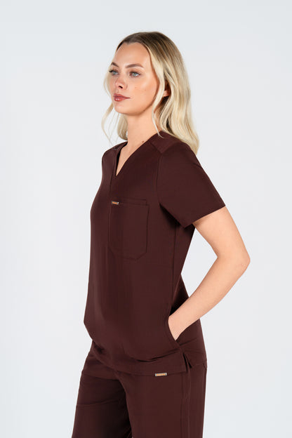 Tasca Women's V Neck Four pockets Scrub With Invisible Side Pockets